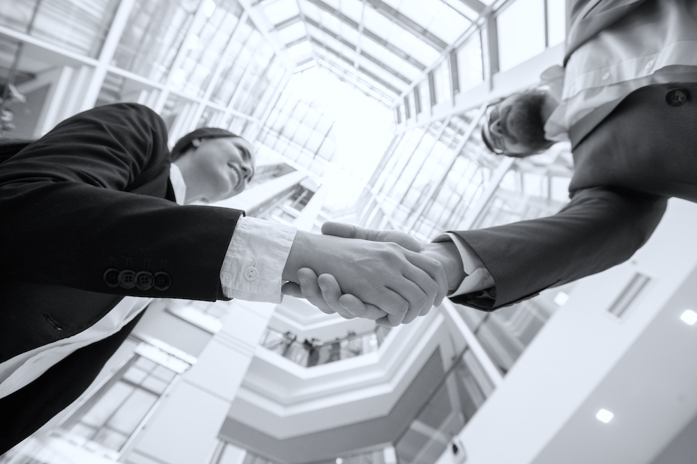Business partners making handshake