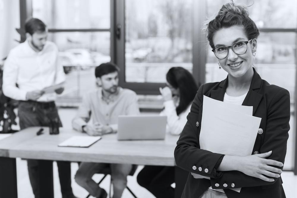 front-view-of-human-resources-woman-posing-in-the-office