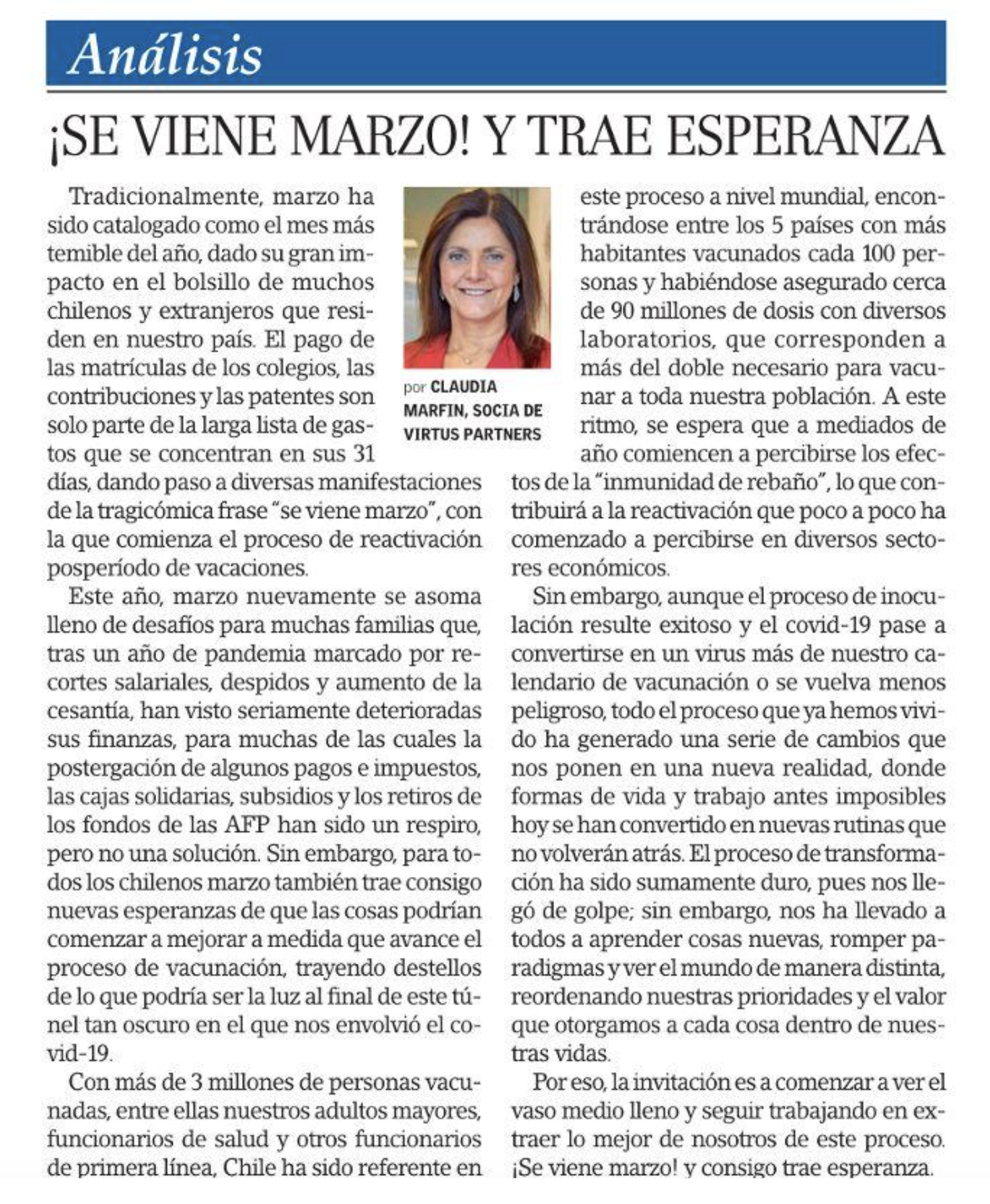 202103. Claudia Marfin El Mercurio